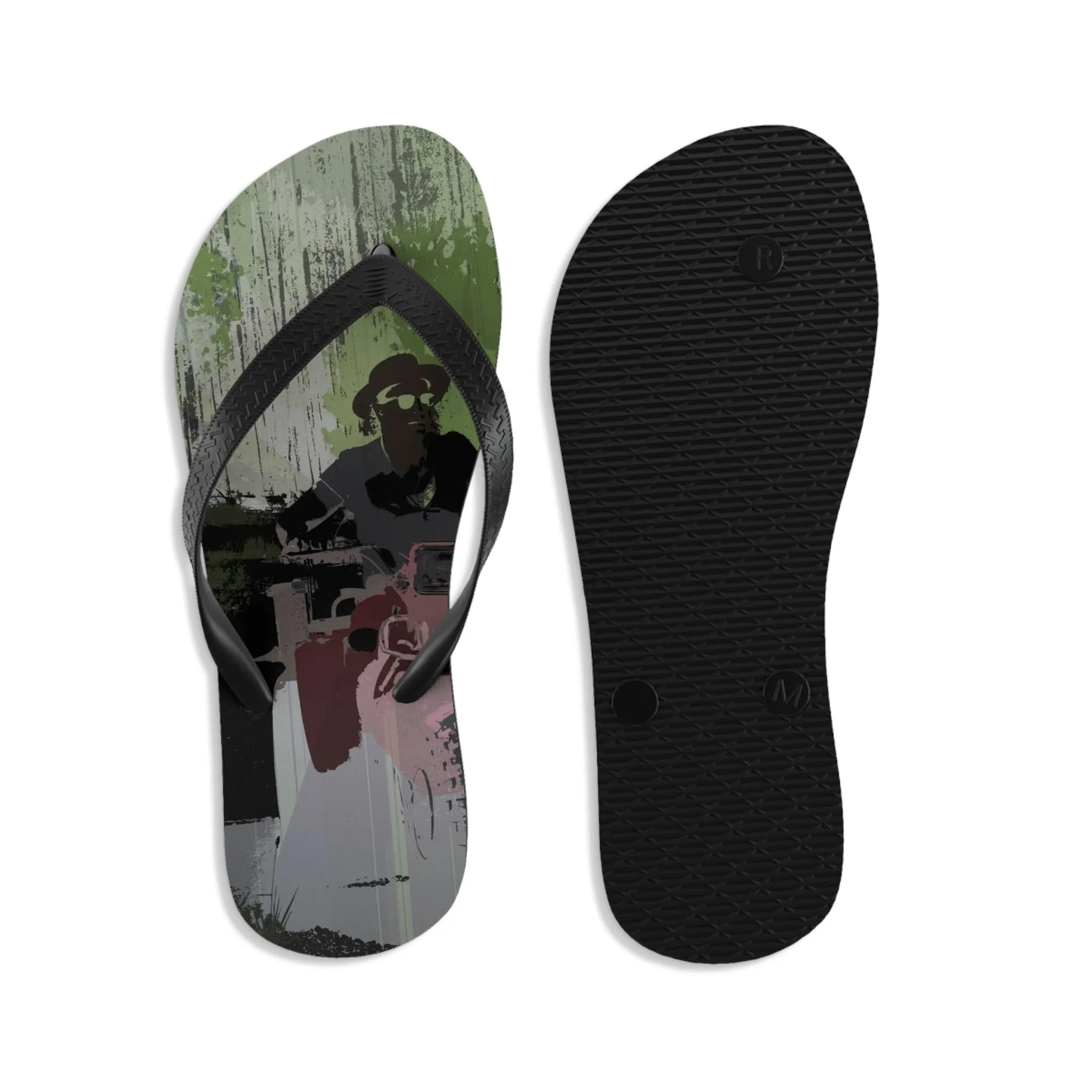 Unisex Flip-Flops ... 3-Wheeln' N' Groovin The Mountain Roads ... Central Idaho ... Original Works ...