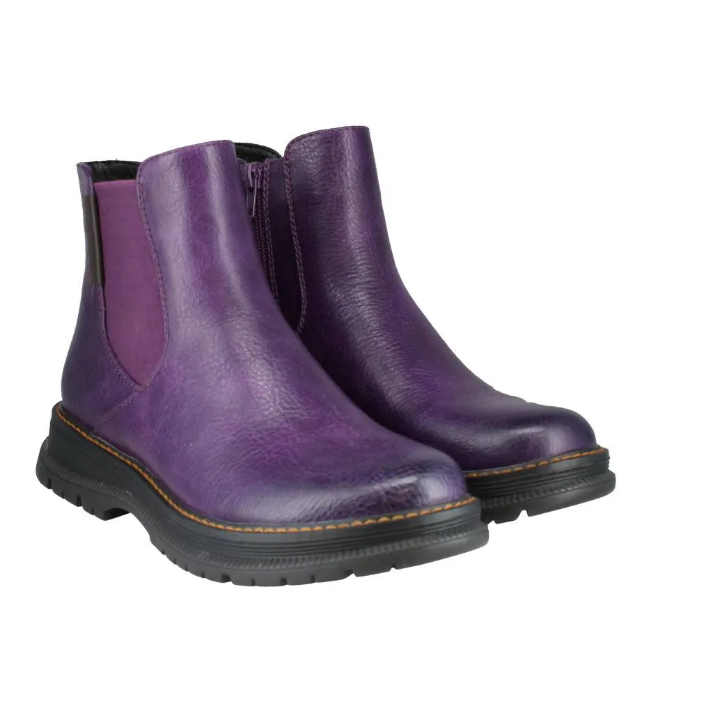 Westland 769522 Peyton 02 Ladies Purple Vegan Side Zip Ankle Boots