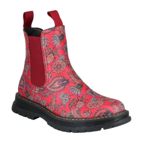 Westland 769525 Peyton 05 Ladies Red Print Vegan Side Zip Ankle Boots